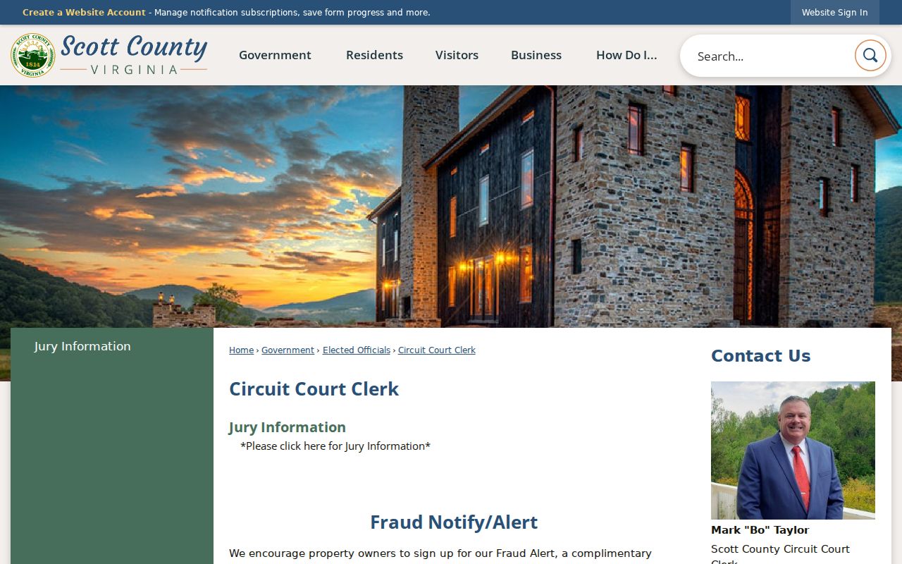 Scott County criminal records information from the Circuit Court Clerk