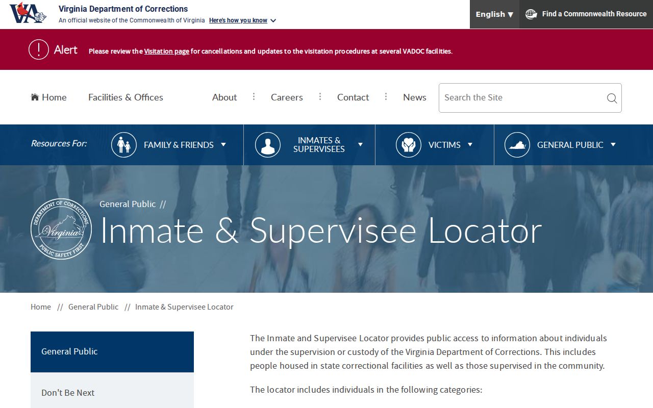 VADOC locator for Scott County custody and criminal supervision records